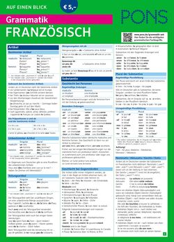 PONS Grammatik auf einen Blick Französisch