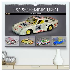 PORSCHEMINIATUREN (hochwertiger Premium Wandkalender 2024 DIN A2 quer), Kunstdruck in Hochglanz von Laue,  Ingo