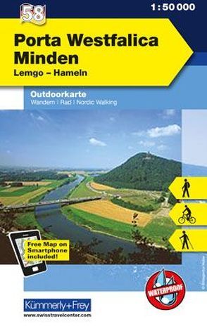 Porta Westfalica – Minden Nr. 58 Outdoorkarte Deutschland 1:50 000