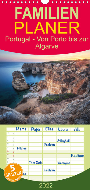 Familienplaner Portugal – Von Porto bis zur Algarve (Wandkalender 2022 , 21 cm x 45 cm, hoch) von Claude Castor I 030mm-photography,  Jean