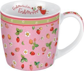 Erdbeerinchen Erdbeerfee. Porzellantasse mit Motiv „Erdbeeren überall“ von Dahle,  Stefanie