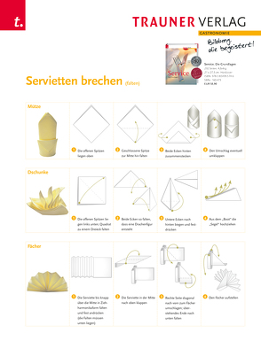 Poster: Servietten brechen (falten) von Verlag,  Trauner