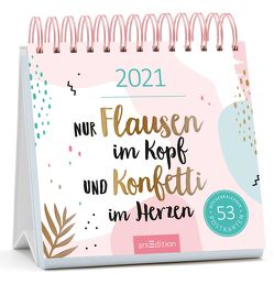 Postkartenkalender Nur Flausen im Kopf und Konfetti im Herzen 2021