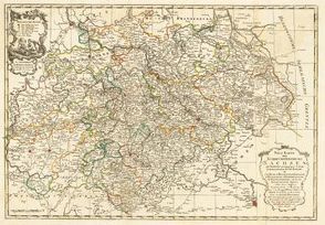 POSTKUTSCHEN – Postkutschenstreckenkarte SACHSEN, THÜRINGEN, ANHALT 1758 von Schenk,  Peter (der Jüngere), Zürner,  Adam Friedrich