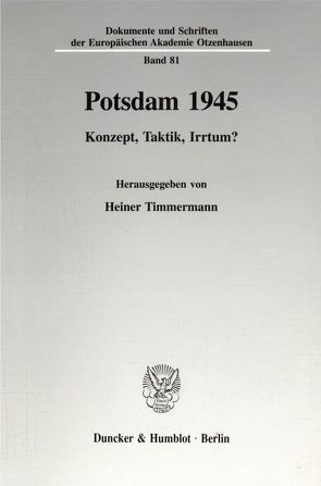 Potsdam 1945. von Timmermann,  Heiner