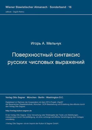Poverchnostnyj sintaksis russkich čislovych vyraženij von Mel'cuk,  Igor' A.