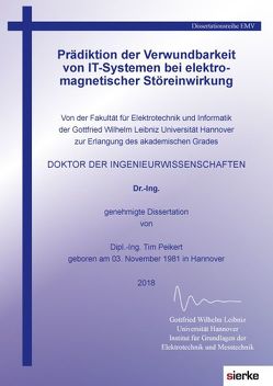 Prädiktion der Verwundbarkeit von IT-Systemen bei elektromagnetischer Störeinwirkung von Peikert,  Tim