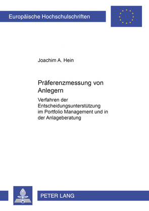 Präferenzmessung von Anlegern von Hein,  Joachim