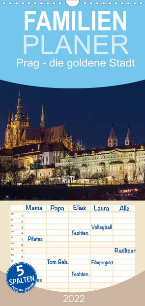 Familienplaner Prag – die goldene Stadt (Wandkalender 2022 , 21 cm x 45 cm, hoch) von Caccia,  Enrico