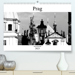 Prag monochrom (Premium, hochwertiger DIN A2 Wandkalender 2023, Kunstdruck in Hochglanz) von happyroger