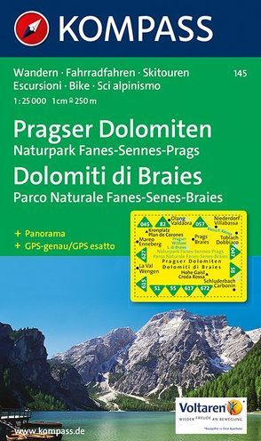 Pragser Dolomiten – Naturpark Fanes-Sennes-Prags – Dolomiti di Braies – Parco Naturale Fanes-Senes-Braies von KOMPASS-Karten GmbH