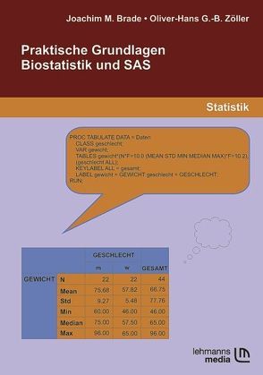 Praktische Grundlagen Biostatistik und SAS von Brade,  Joachim M., Zöller,  Oliver-Hans