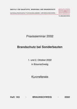 Praxisseminar Brandschutz bei Sonderbauten 2002 von Hosser,  Dietmar