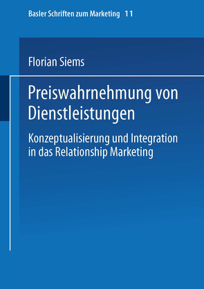 Preiswahrnehmung von Dienstleistungen von Siems,  Florian