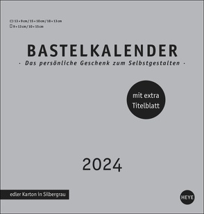 Premium-Bastelkalender silbergrau mittel 2024