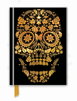 Premium Notizbuch DIN A5: Goldener Sugar Skull