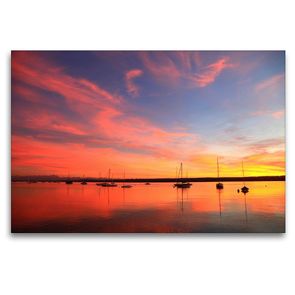 Premium Textil-Leinwand 120 x 80 cm Quer-Format Abendstimmung am Ammersee | Wandbild, HD-Bild auf Keilrahmen, Fertigbild auf hochwertigem Vlies, Leinwanddruck von Dr. Werner Altner