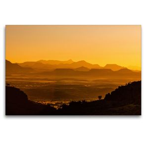 Premium Textil-Leinwand 120 x 80 cm Quer-Format Abendstimmung in der Nähe von Twyfelfontein in Damaraland | Wandbild, HD-Bild auf Keilrahmen, Fertigbild auf hochwertigem Vlies, Leinwanddruck von Juergen Woehlke