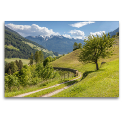 Premium Textil-Leinwand 120 x 80 cm Quer-Format Ahrntaler Sonnenweg bei St. Johann in Südtirol, Italien | Wandbild, HD-Bild auf Keilrahmen, Fertigbild auf hochwertigem Vlies, Leinwanddruck von Christian Müringer