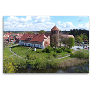 Premium Textil-Leinwand 120 x 80 cm Quer-Format Alte Burg Neustadt-Glewe | Wandbild, HD-Bild auf Keilrahmen, Fertigbild auf hochwertigem Vlies, Leinwanddruck von Markus Rein