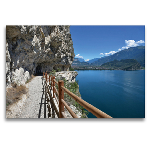 Premium Textil-Leinwand 120 x 80 cm Quer-Format Alte Ponalestraße bei Riva del Garda | Wandbild, HD-Bild auf Keilrahmen, Fertigbild auf hochwertigem Vlies, Leinwanddruck von SusaZoom