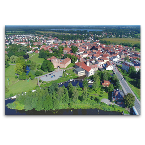 Premium Textil-Leinwand 120 x 80 cm Quer-Format Altstadtpanorama – Neustadt-Glewe | Wandbild, HD-Bild auf Keilrahmen, Fertigbild auf hochwertigem Vlies, Leinwanddruck von Markus Rein