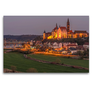 Premium Textil-Leinwand 120 x 80 cm Quer-Format An der Bennokanzel mit Blick auf den Dom zu Meißen | Wandbild, HD-Bild auf Keilrahmen, Fertigbild auf hochwertigem Vlies, Leinwanddruck von Norbert Jentzsch