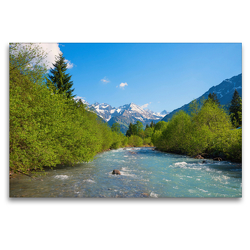 Premium Textil-Leinwand 120 x 80 cm Quer-Format An der Stillach | Wandbild, HD-Bild auf Keilrahmen, Fertigbild auf hochwertigem Vlies, Leinwanddruck von SusaZoom