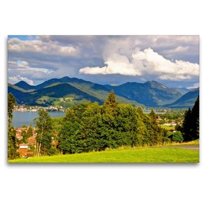 Premium Textil-Leinwand 120 x 80 cm Quer-Format Blick auf den Tegernsee | Wandbild, HD-Bild auf Keilrahmen, Fertigbild auf hochwertigem Vlies, Leinwanddruck von Ralf Wittstock