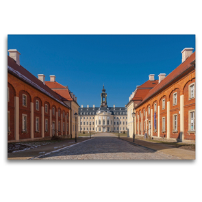 Premium Textil-Leinwand 120 x 80 cm Quer-Format Blick auf die Hubertusburg in Wermsdorf | Wandbild, HD-Bild auf Keilrahmen, Fertigbild auf hochwertigem Vlies, Leinwanddruck von N N