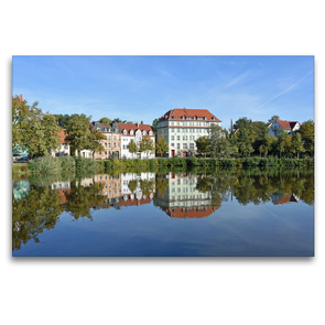 Premium Textil-Leinwand 120 x 80 cm Quer-Format Blick über den Großen Teich in der alten Residenzstadt Altenburg | Wandbild, HD-Bild auf Keilrahmen, Fertigbild auf hochwertigem Vlies, Leinwanddruck von Ulrich Senff