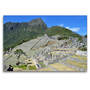 Premium Textil-Leinwand 120 x 80 cm Quer-Format Blick über die berühmte Inkastadt Machu Picchu, eines der sieben Neuen Weltwunder | Wandbild, HD-Bild auf Keilrahmen, Fertigbild auf hochwertigem Vlies, Leinwanddruck von N N