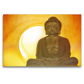 Premium Textil-Leinwand 120 x 80 cm Quer-Format Buddha in aller Stille | Wandbild, HD-Bild auf Keilrahmen, Fertigbild auf hochwertigem Vlies, Leinwanddruck von Claudia Burlager