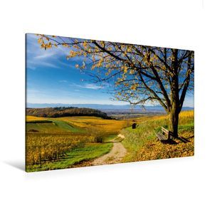 Premium Textil-Leinwand 120 x 80 cm Quer-Format Bunter Kaiserstuhl im Herbst | Wandbild, HD-Bild auf Keilrahmen, Fertigbild auf hochwertigem Vlies, Leinwanddruck von Jörg Sobottka von Sobottka,  Joerg