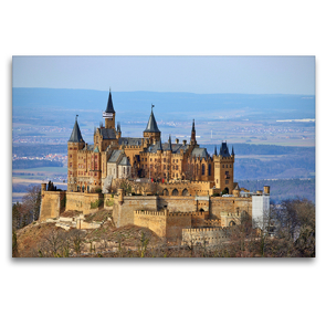 Premium Textil-Leinwand 120 x 80 cm Quer-Format Burg Hohenzoller vom Zellerhorn | Wandbild, HD-Bild auf Keilrahmen, Fertigbild auf hochwertigem Vlies, Leinwanddruck von Günther Geiger