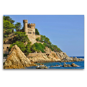 Premium Textil-Leinwand 120 x 80 cm Quer-Format Burg von Lloret de Mar, Girona | Wandbild, HD-Bild auf Keilrahmen, Fertigbild auf hochwertigem Vlies, Leinwanddruck von (c) 2019 by Atlantismedia