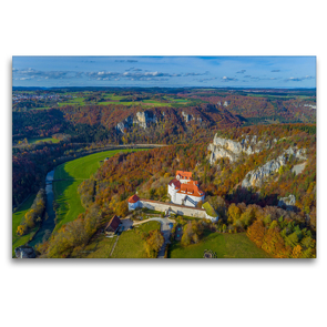 Premium Textil-Leinwand 120 x 80 cm Quer-Format Burg Wildenstein über dem Oberen Donautal | Wandbild, HD-Bild auf Keilrahmen, Fertigbild auf hochwertigem Vlies, Leinwanddruck von Andreas Beck