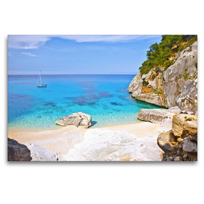 Premium Textil-Leinwand 120 x 80 cm Quer-Format Cala Goloritze am Golfo di Orosei | Wandbild, HD-Bild auf Keilrahmen, Fertigbild auf hochwertigem Vlies, Leinwanddruck von Hanna Wagner