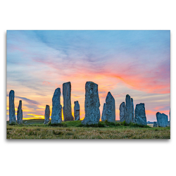 Premium Textil-Leinwand 120 x 80 cm Quer-Format Callanish Stones, Isle of Lewis, Äussere Hebriden, Schottland | Wandbild, HD-Bild auf Keilrahmen, Fertigbild auf hochwertigem Vlies, Leinwanddruck von Harald Schnitzler