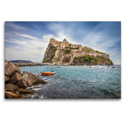 Premium Textil-Leinwand 120 x 80 cm Quer-Format Castello Aragonese auf Ischia, Italien | Wandbild, HD-Bild auf Keilrahmen, Fertigbild auf hochwertigem Vlies, Leinwanddruck von Christian Müringer