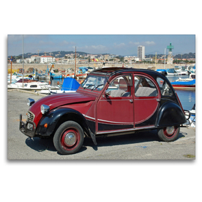 Premium Textil-Leinwand 120 x 80 cm Quer-Format Citroen 2 CV (Ente) in Suedfrankreich | Wandbild, HD-Bild auf Keilrahmen, Fertigbild auf hochwertigem Vlies, Leinwanddruck von (c) 2019 by Atlantismedia