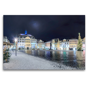 Premium Textil-Leinwand 120 x 80 cm Quer-Format Coburger Rathaus auf dem Marktplatz | Wandbild, HD-Bild auf Keilrahmen, Fertigbild auf hochwertigem Vlies, Leinwanddruck von Val Thoermer