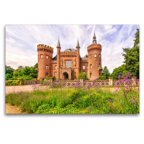 Premium Textil-Leinwand 120 x 80 cm Quer-Format Das herrliche Wasserschloss Moyland, Bedburg – Kleve | Wandbild, HD-Bild auf Keilrahmen, Fertigbild auf hochwertigem Vlies, Leinwanddruck von Bettina Hackstein