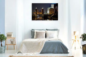 Premium Textil-Leinwand 1200 x 800 cm Quer-Format Das Schwanentor am Innenhafen Duisburg | Wandbild, HD-Bild auf Keilrahmen, Fertigbild auf hochwertigem Vlies, Leinwanddruck von Joachim Petsch