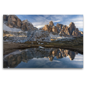 Premium Textil-Leinwand 120 x 80 cm Quer-Format Das Val Travenanzes und die Fanis Gruppe im Naturpark Fanes-Sennes-Prags | Wandbild, HD-Bild auf Keilrahmen, Fertigbild auf hochwertigem Vlies, Leinwanddruck von Martin Zwick