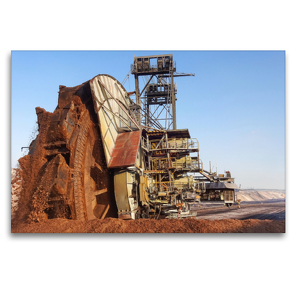 Premium Textil-Leinwand 120 x 80 cm Quer-Format Den Eimern von Bagger 284 ganz nah | Wandbild, HD-Bild auf Keilrahmen, Fertigbild auf hochwertigem Vlies, Leinwanddruck von Daniela Tchinitchian