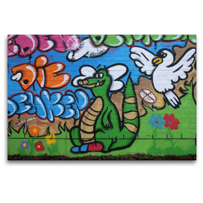 Premium Textil-Leinwand 120 x 80 cm Quer-Format Der kleine Drachen | Wandbild, HD-Bild auf Keilrahmen, Fertigbild auf hochwertigem Vlies, Leinwanddruck von SchnelleWelten