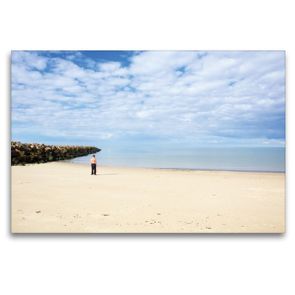 Premium Textil-Leinwand 120 x 80 cm Quer-Format Der Mann und das Meer | Wandbild, HD-Bild auf Keilrahmen, Fertigbild auf hochwertigem Vlies, Leinwanddruck von Matthias Schaefgen