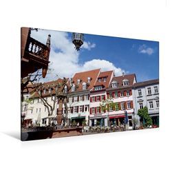 Premium Textil-Leinwand 120 x 80 cm Quer-Format Der Marktplatz aus dem Kalender Lieblingsplätze in Weinheim an der Bergstraße | Wandbild, HD-Bild auf Keilrahmen, Fertigbild auf hochwertigem Vlies, Leinwanddruck von Ilona Andersen von Andersen,  Ilona