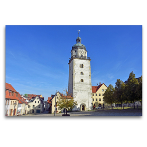 Premium Textil-Leinwand 120 x 80 cm Quer-Format Der mittelalterliche Nikolaikirchhof mit dem aus dem 12. Jahrhundert stammenden Nikolaiturm | Wandbild, HD-Bild auf Keilrahmen, Fertigbild auf hochwertigem Vlies, Leinwanddruck von Ulrich Senff